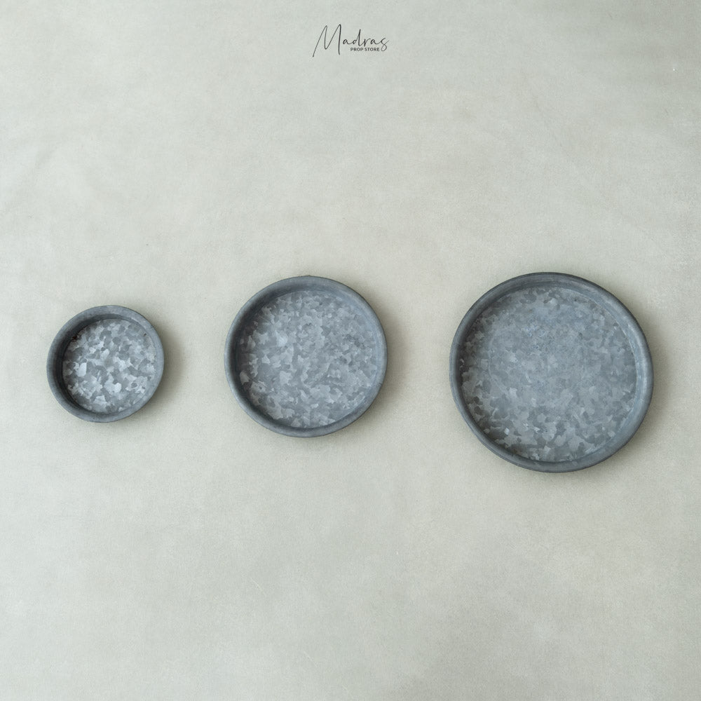 Rental - Set of 3 Pewter Plates