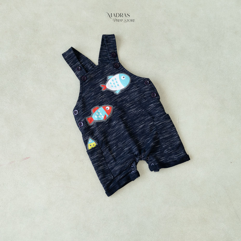 Rental - Navy Baby Romper - 3 To 6 Months