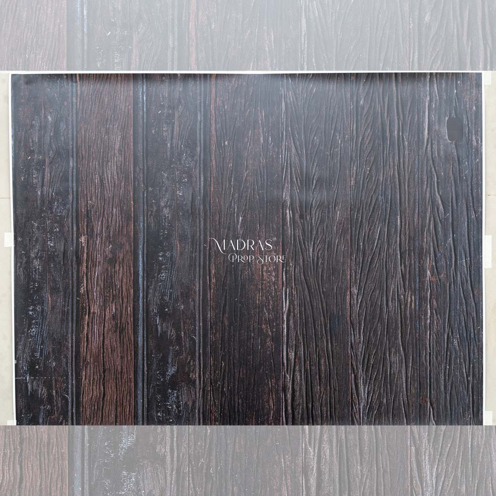 Rental - Black wood - vinyl - Printed Food Backdrop - 3 by 4 Feet