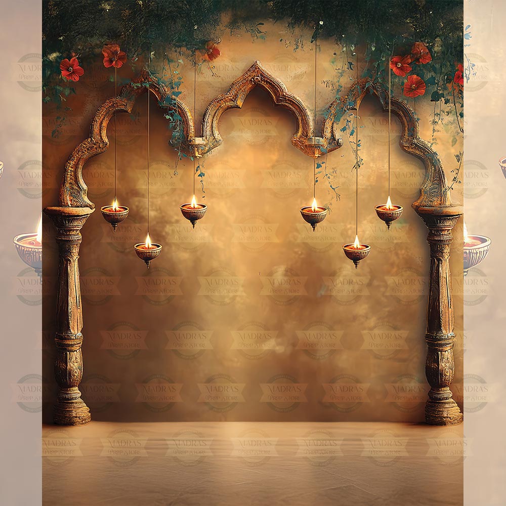 Rental - Dazzling Diya - Fashion Backdrop - 8 by 12 Feet - Fabric