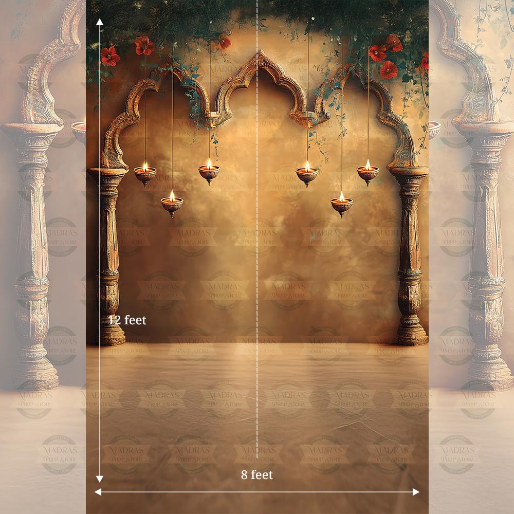 Rental - Dazzling Diya - Fashion Backdrop - 8 by 12 Feet - Fabric
