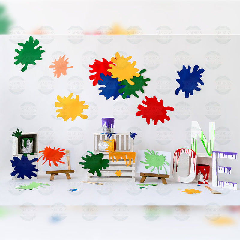 Rental - Holi vo. 1 - Printed Baby Backdrop - 5 by 7 Feet - Fabric
