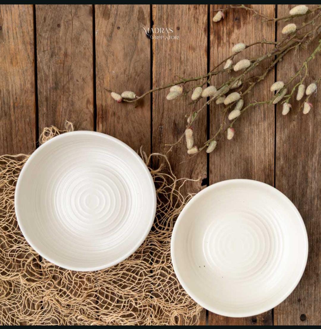 Rental - Ceramicware #99 White Textured Bowl