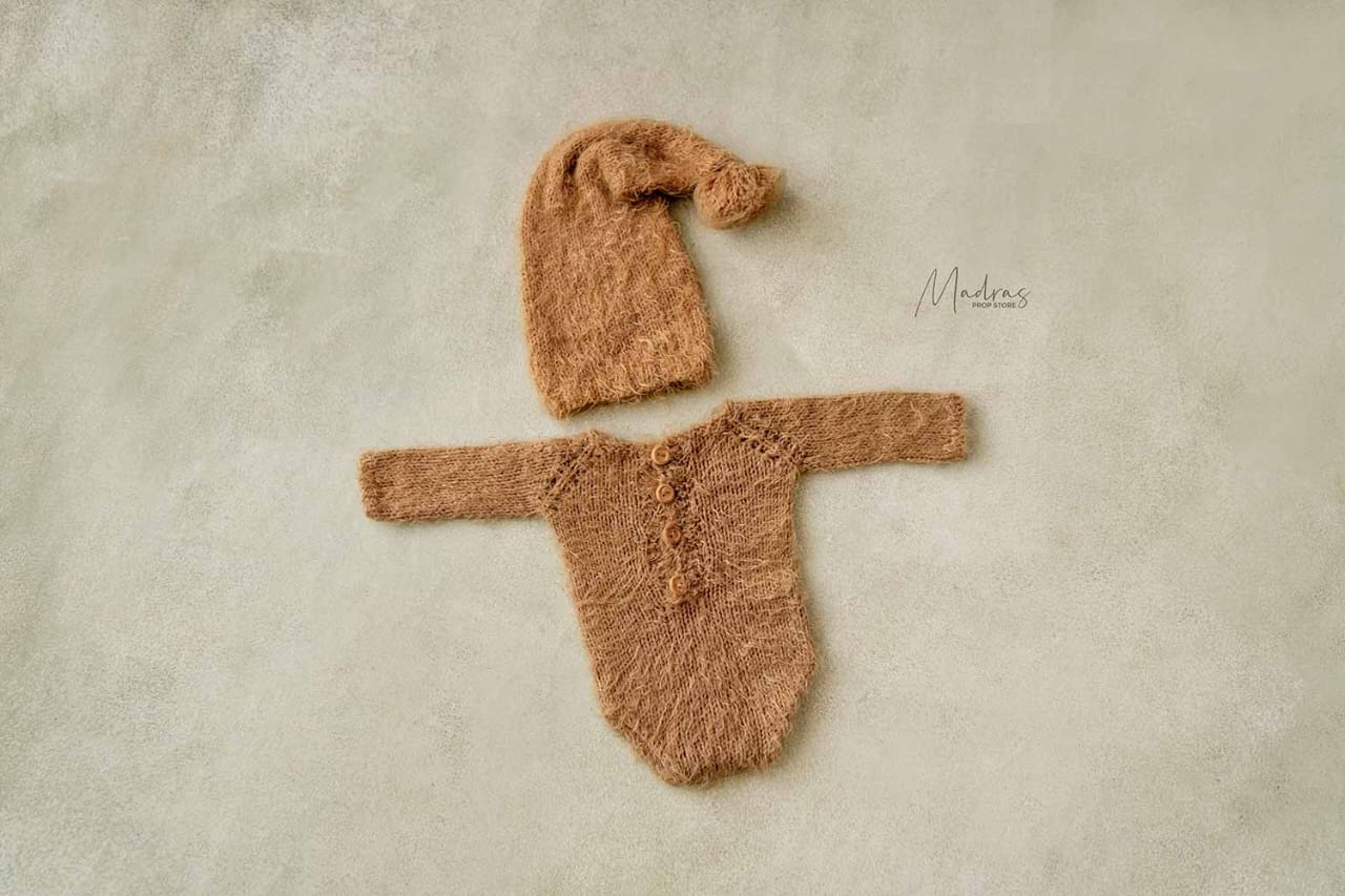 Rental - Brown Romper Newborn Outfit