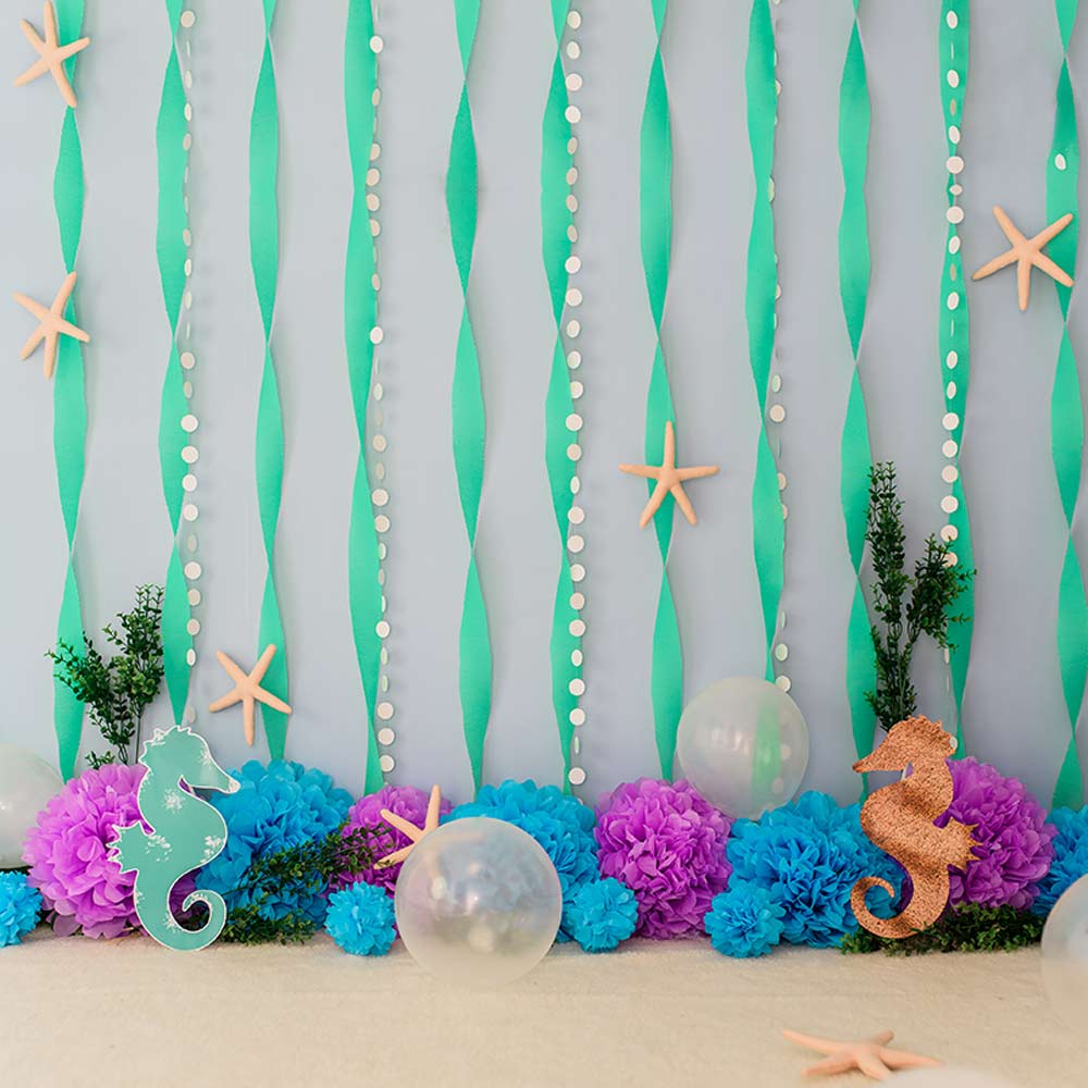 Rental - Let's Go Scuba - Printed Baby Backdrop - 5 by 6 Feet - Fabric