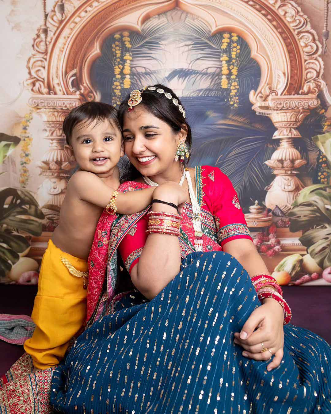 Rental - Dwaraka - Printed Baby Backdrop - 5 by 7 Feet - Fabric
