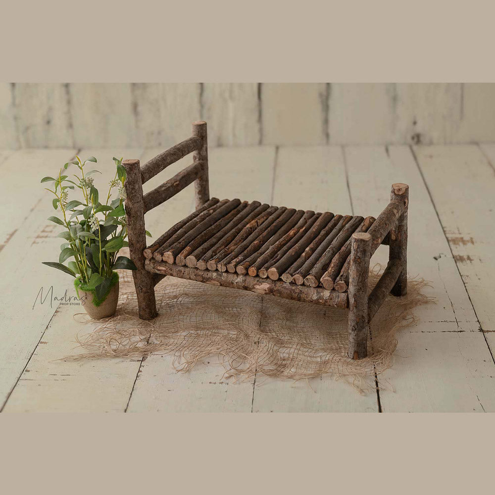Rental - Natural Wooden Log Bed