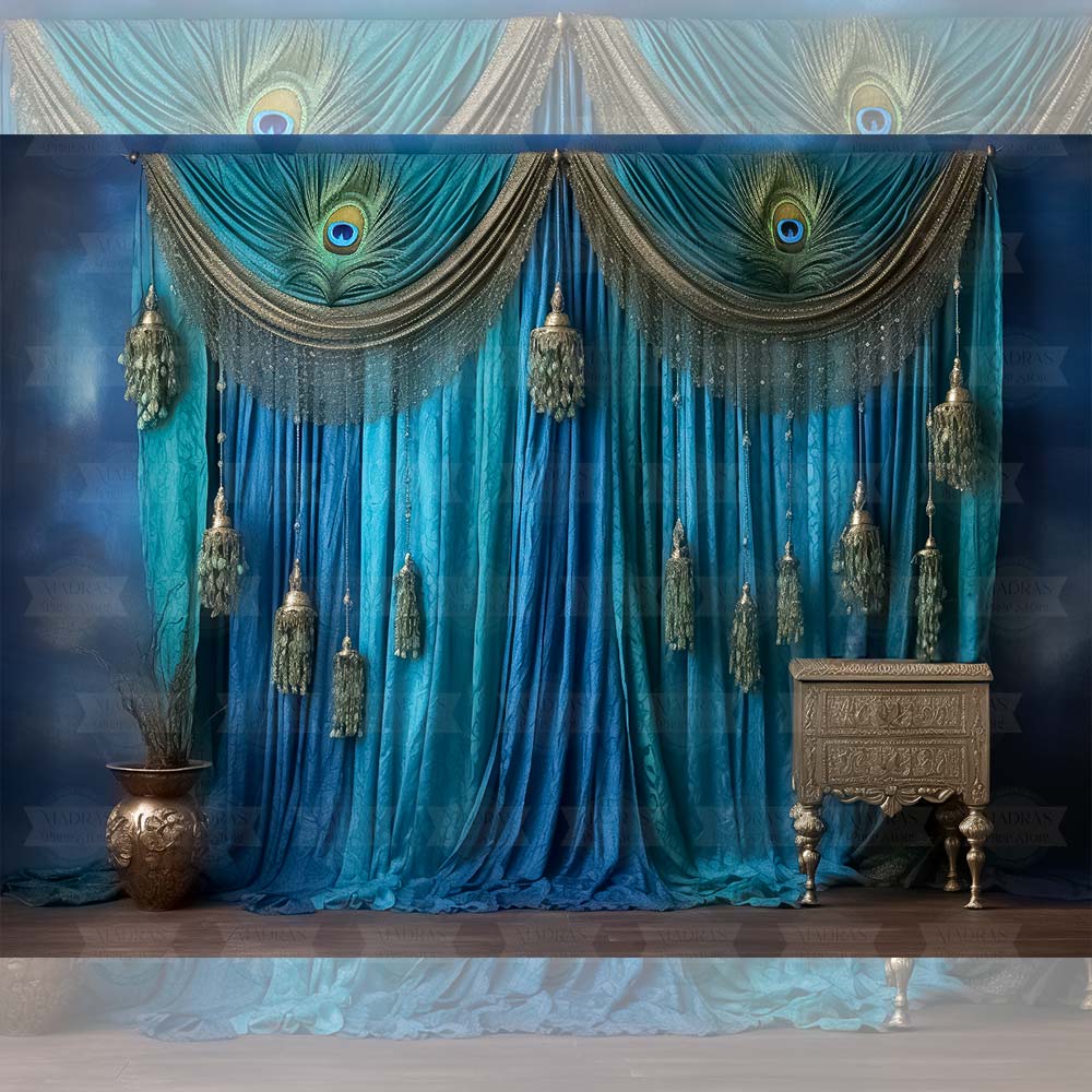 Rental - Krishna Leela - Printed Baby Backdrop - 5 by 7 Feet - Fabric