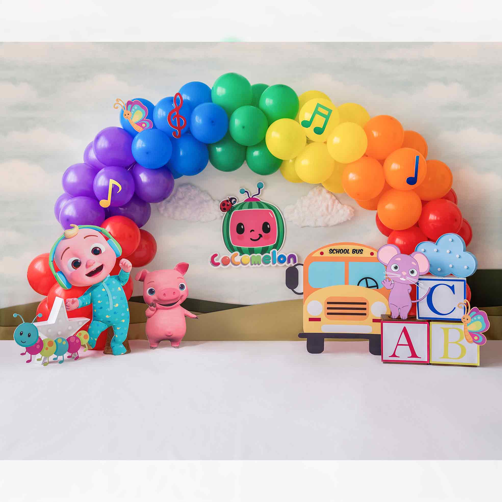 Cocomelon - 5 By 6- Fabric Printed Backdrop