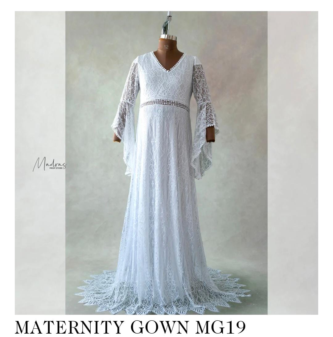 Rental - MATERNITY GOWNS ( Pure White)