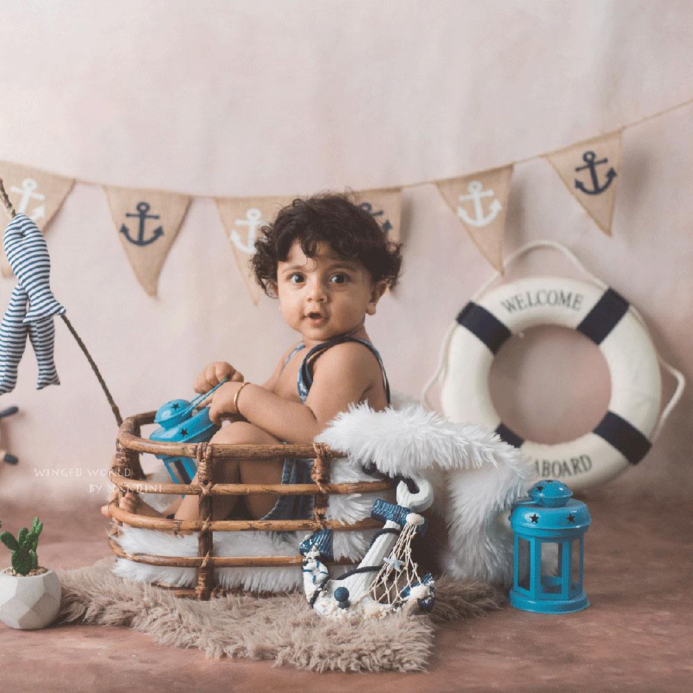 Rental - Light Beige Canvas - Baby Painted Backdrops - 5 by 6 Feet