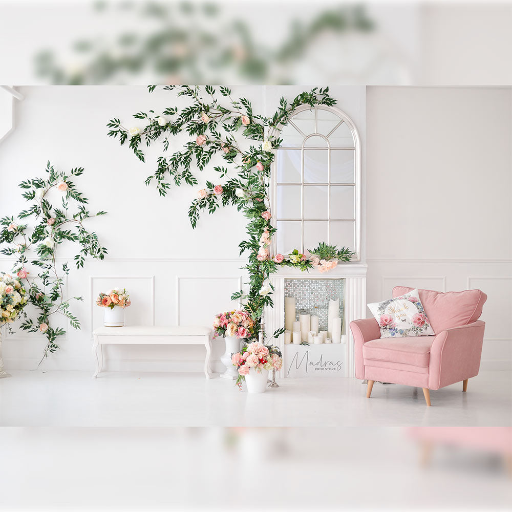 Pretty Living Room - 5 By 6- Fabric Printed Backdrop
