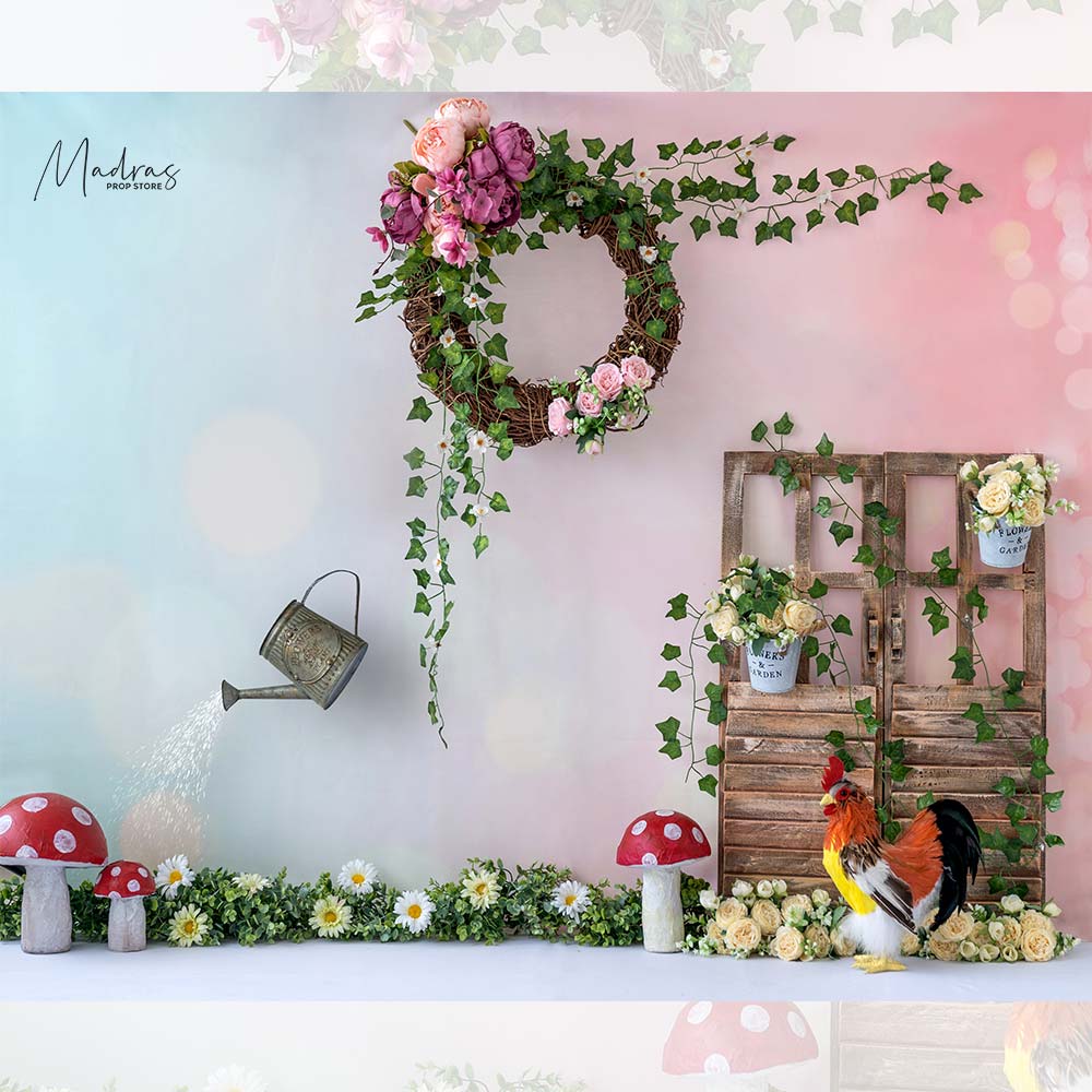 Pretty Backyard - 5 By 6- Fabric Printed Backdrop