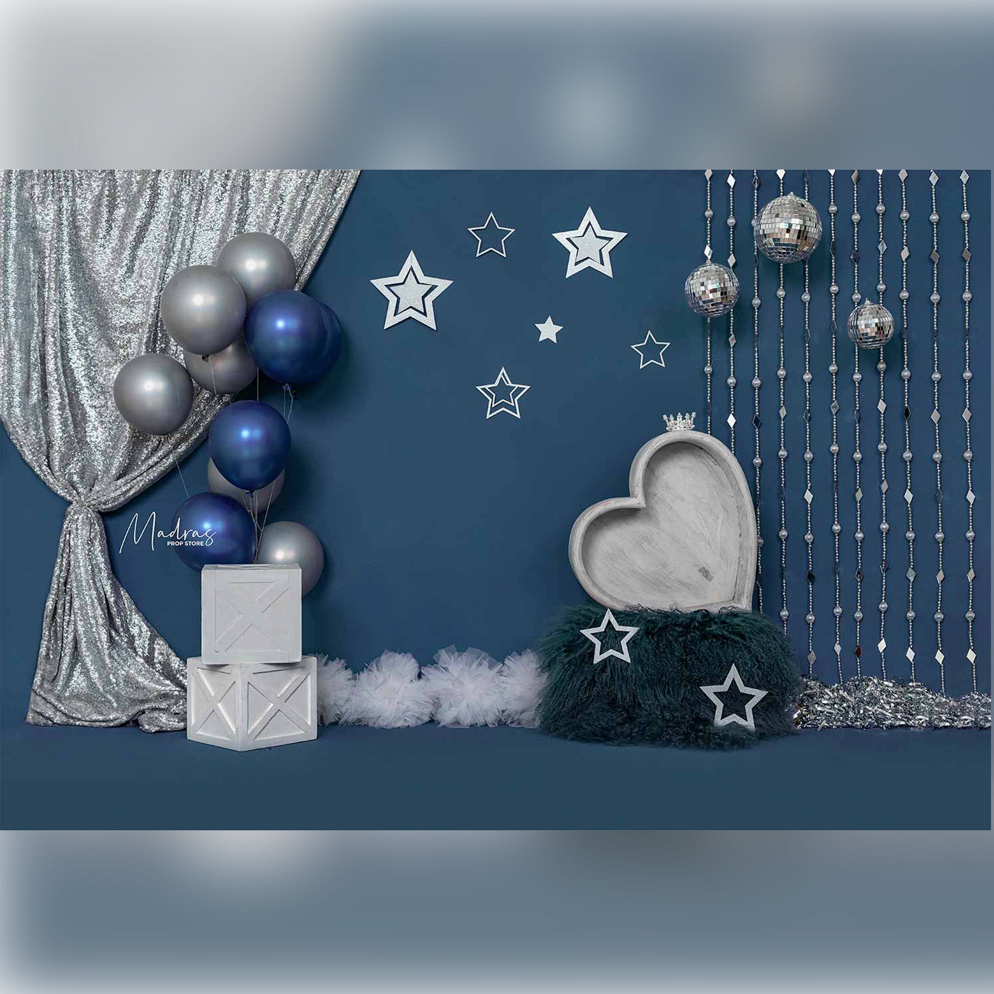 Blueberry Fantasy - 5 By 6- Fabric Printed Backdrop
