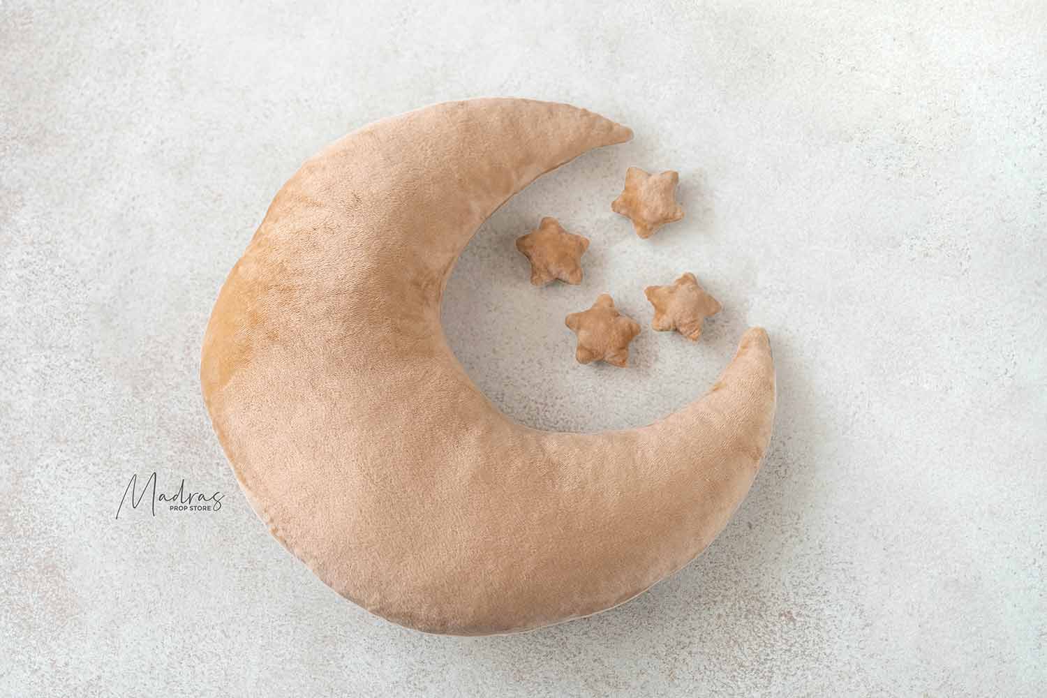 Rental - Moon Cushion With Star - Peach
