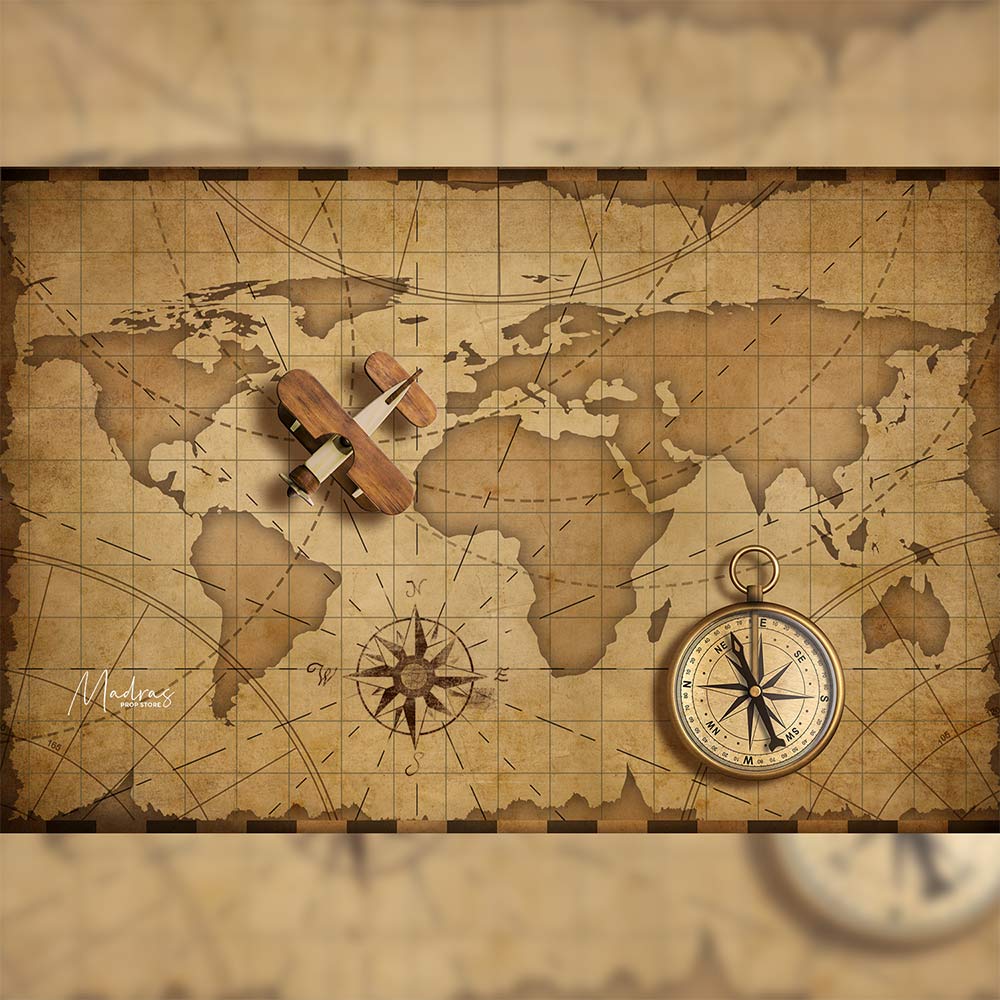 World Map- 5 By 6- Fabric Printed Backdrop