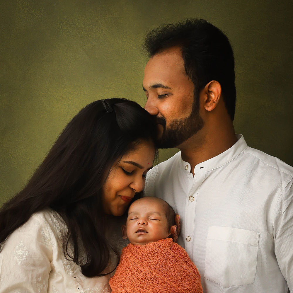 Rental - Greenish Brown - Painted Baby Backdrops - 7 by 12 Feet