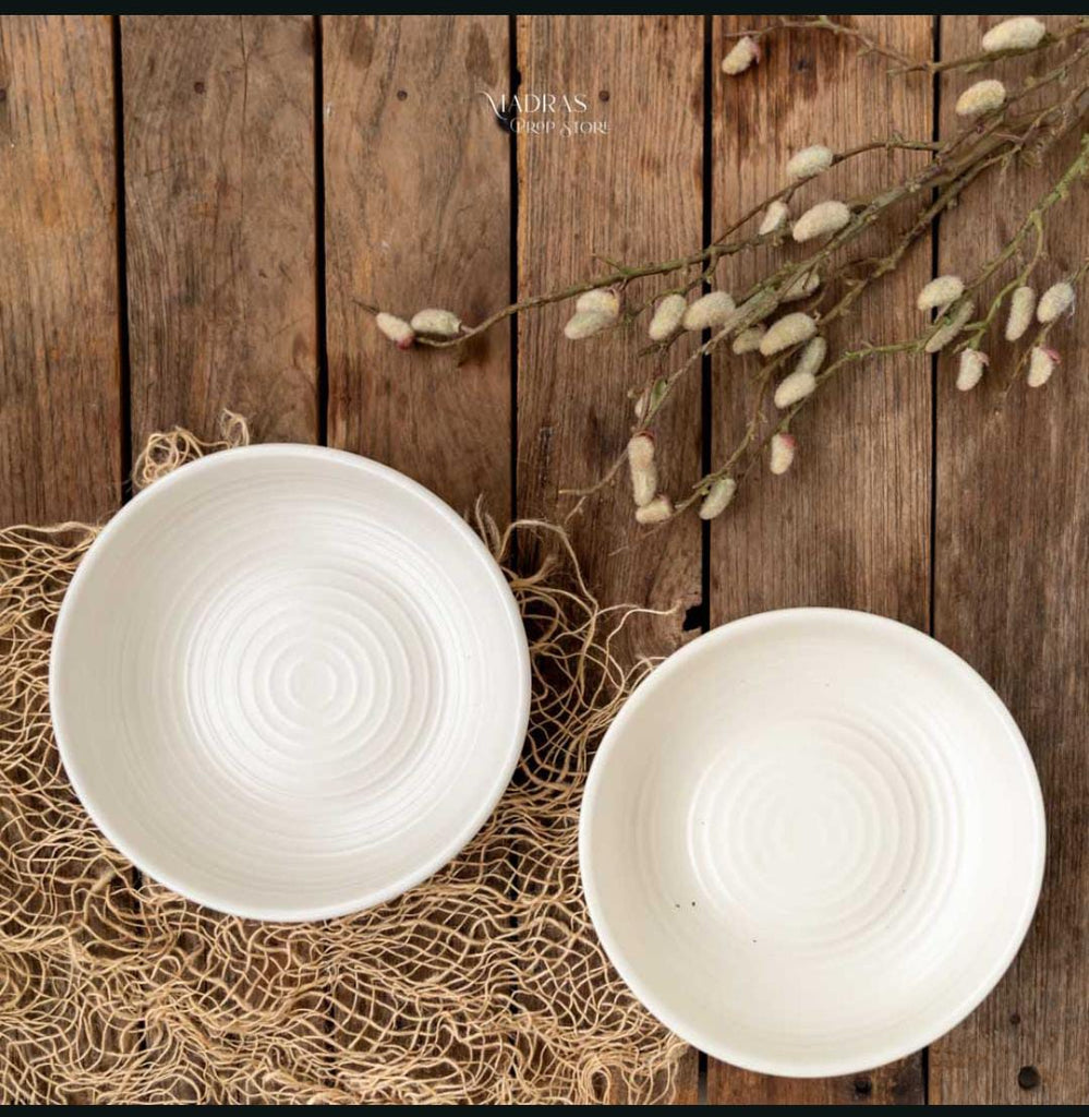 RENTALS - CERAMICWARE# 99 White Textured Bowl