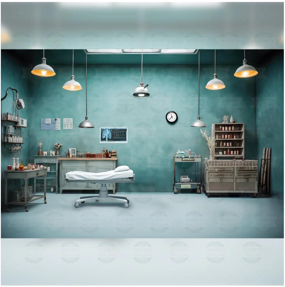 Rental - Doctor Room - Printed Baby Backdrop - 5 by 7 Feet - Fabric ...