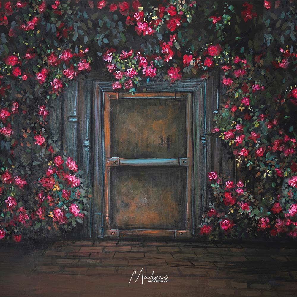 Bougainvilla door way-8 by 12 feet-fabric