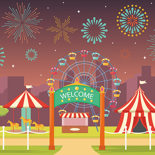 Rental - Carnival - Printed Baby Backdrops - 5 by 6 feet