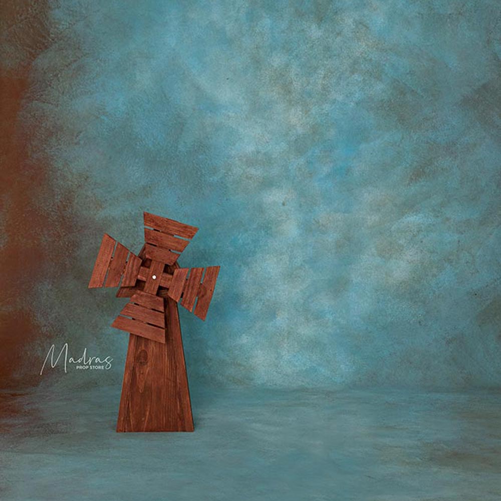 Copperish Turquoise - 7 By 12- Canvas Painted Backdrop
