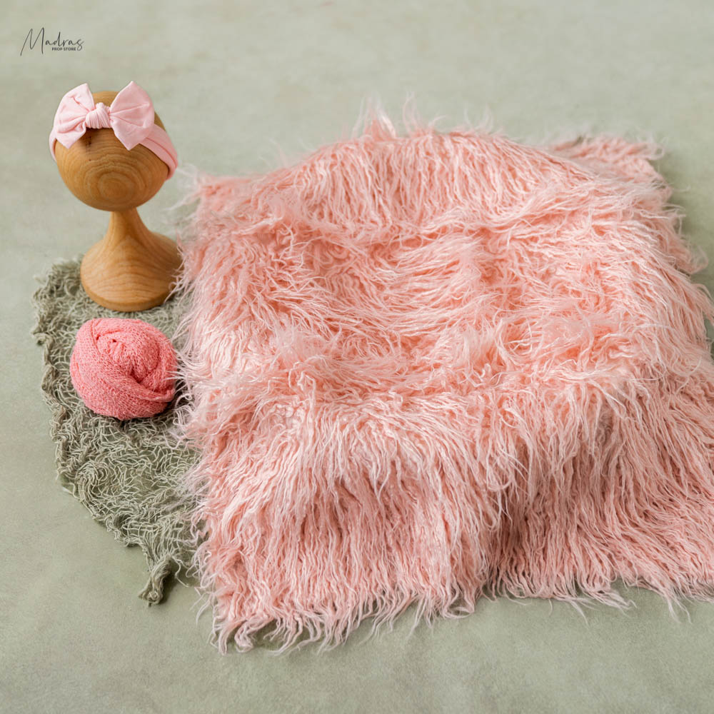 Rentals - 3 pc set Faux fur, wrap headband (Pink)