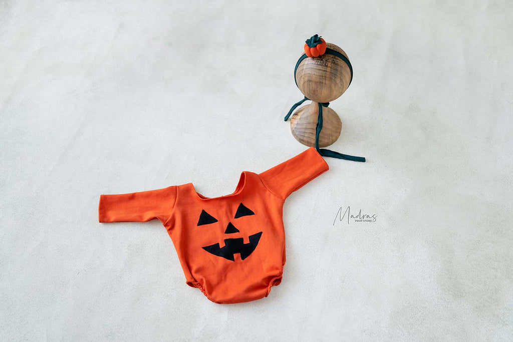 Pumpkin Haloween Outfits- (0 To 3 Months) (6 To 9 Months)