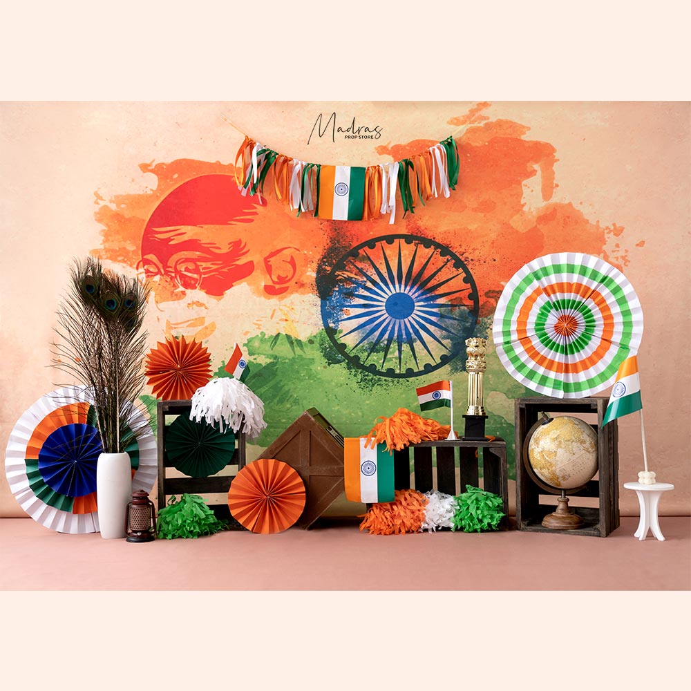Rental -I Love india Fabric BACKDROP 5 by 6 feet