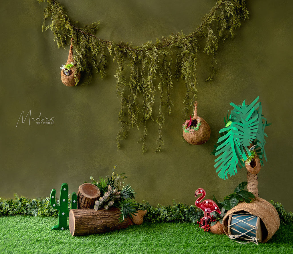 Into The Jungle World- 5 By 6- Fabric Printed Backdrop