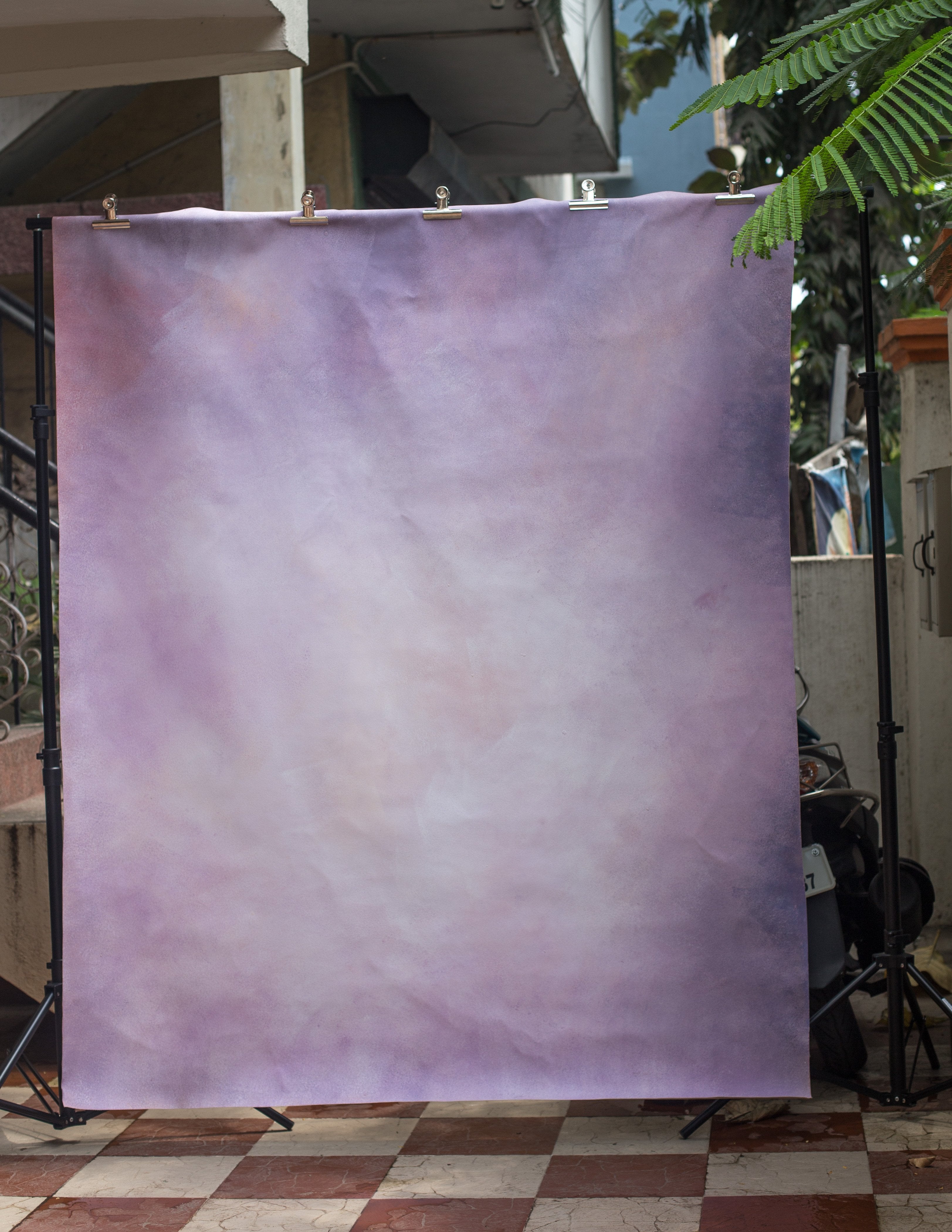 Rental - 24 Hours Rental Hand Painted - Lilac Canvas - Painted Baby Backdrops - 5 by 6 Feet