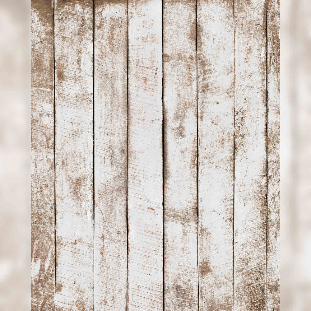 Rental -Sanded White Wood- Printed Baby Backdrops - 5 by 6 feet - Fabric