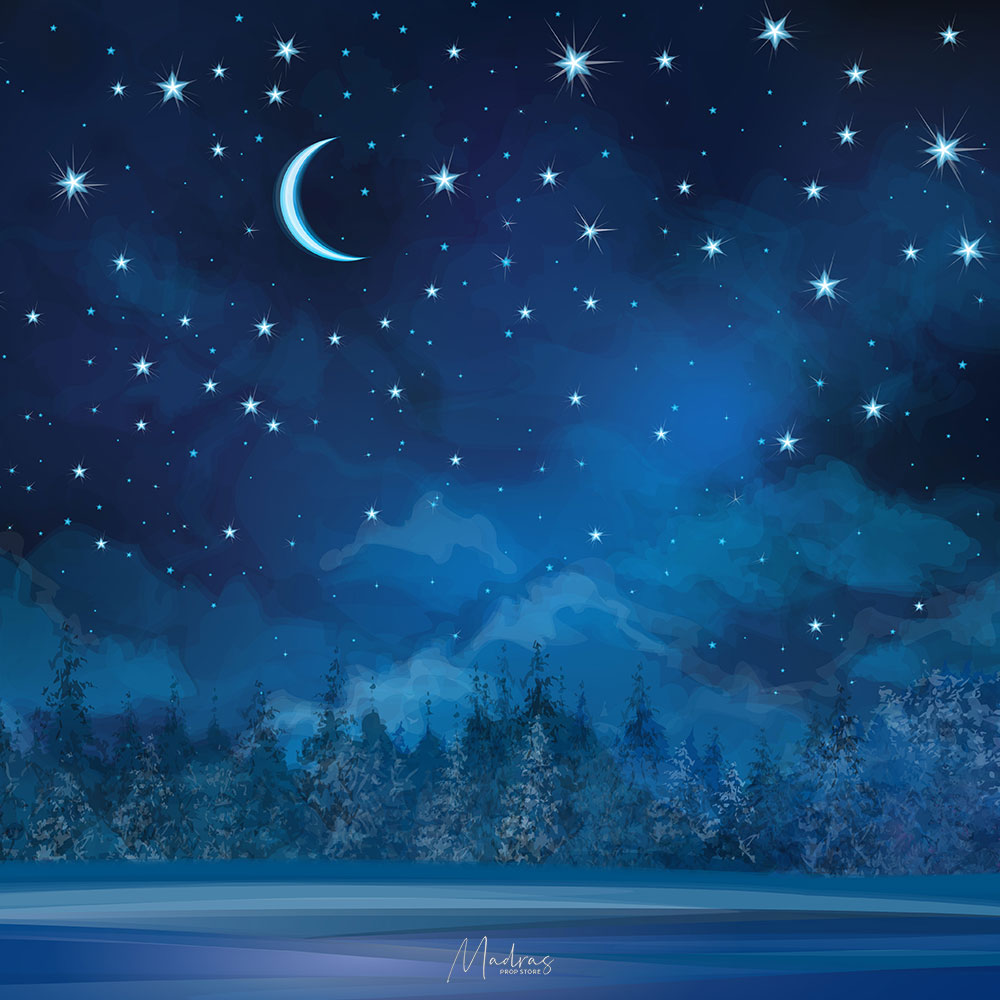 Silent Night - 5 By 6- Fabric Printed Backdrop