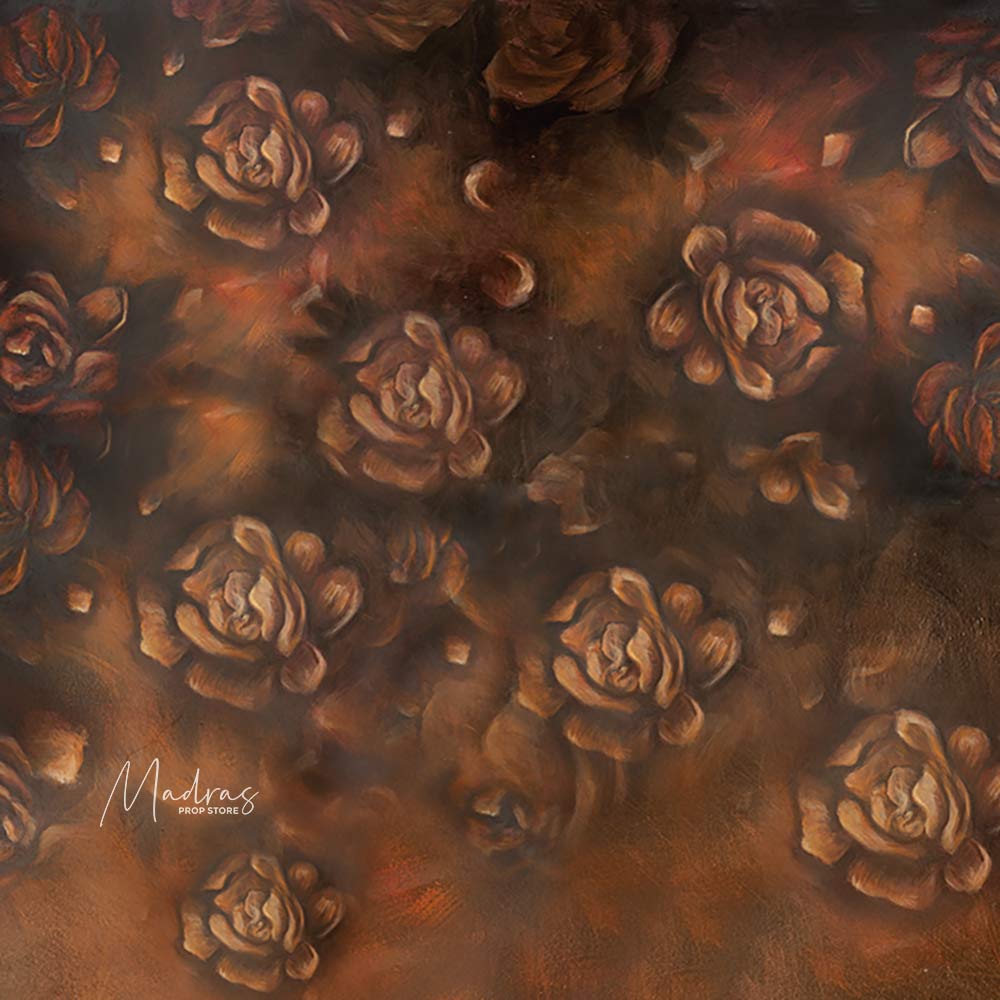 Umber Rose - 5 By 8- Fabric Printed Backdrop