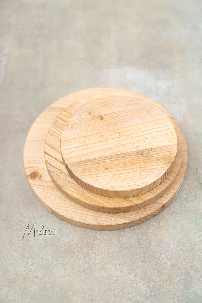Set of 3 wooden disc