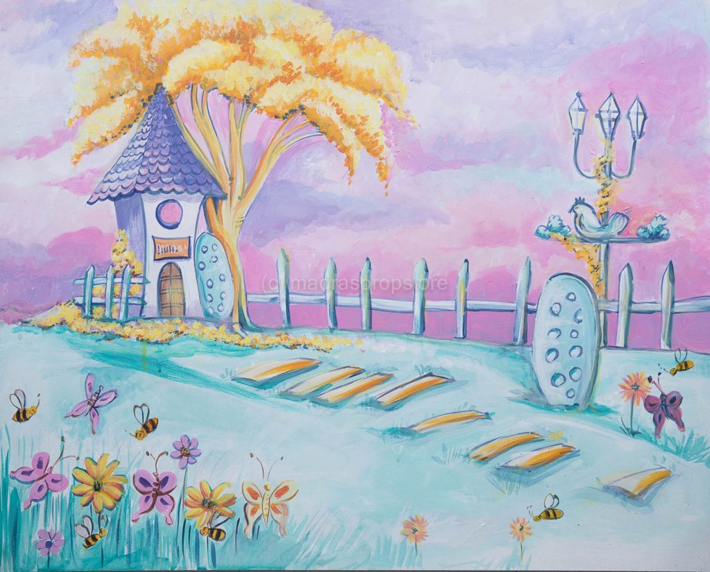Rental - Miko in wonderland - Printed Baby Backdrops - 5 by 6 feet