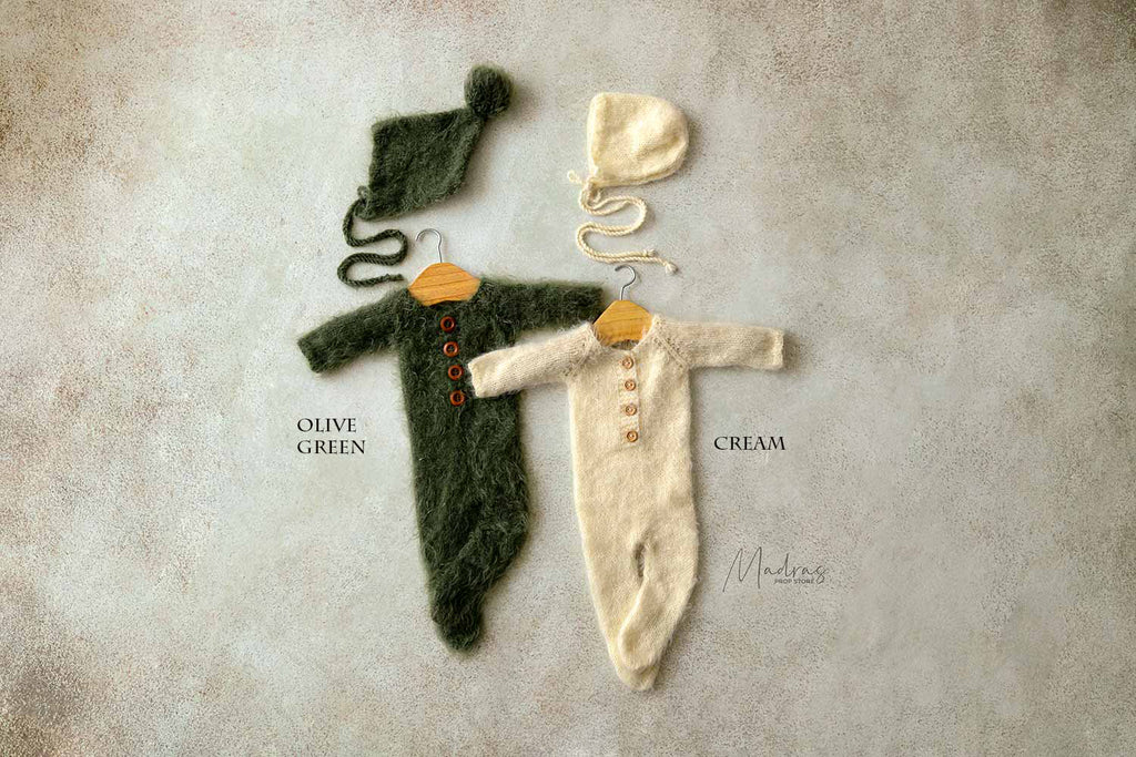 Rentals - Just born footed bear romper set 0 To 1 Months