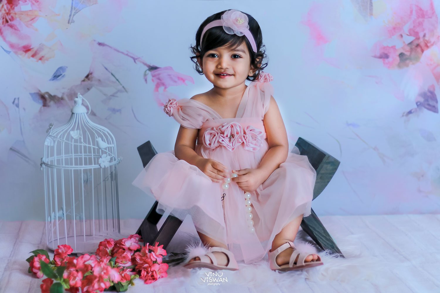 Rental - Pink Floral - Printed Baby Backdrops