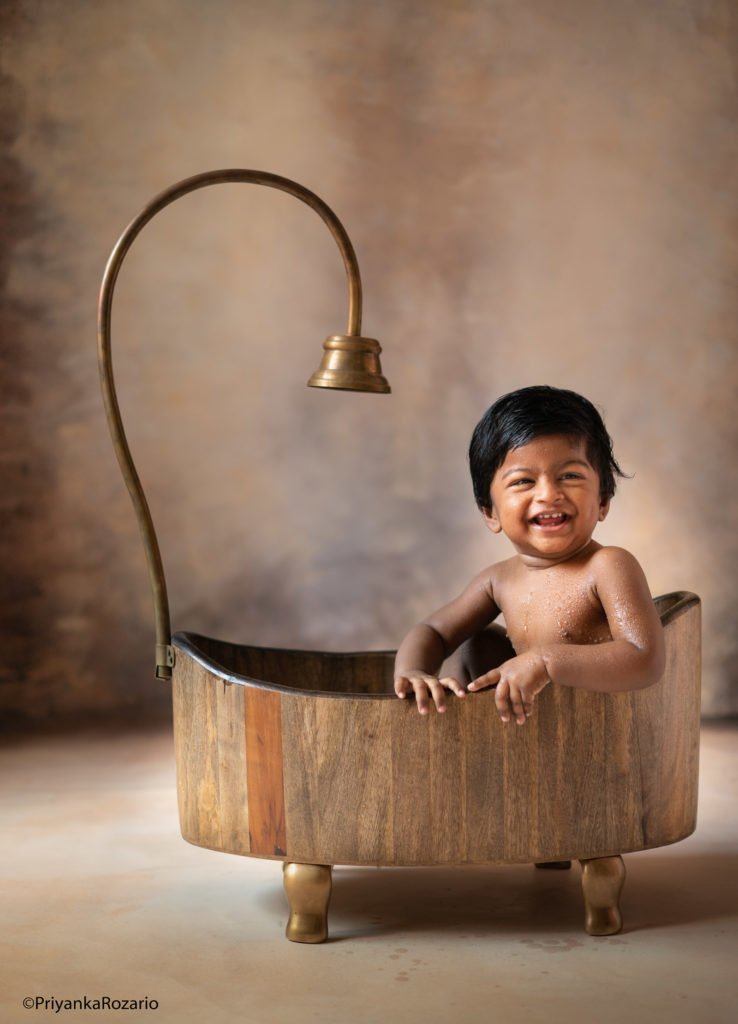 Rental - Wooden Shower Tub with Brass Piping